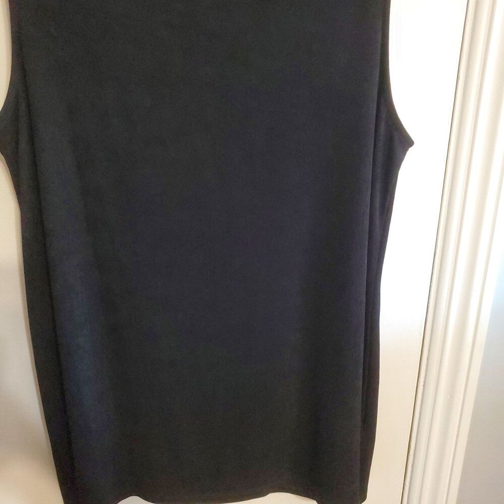 Chicos Travelers Black Slinky ribbed Tank Top Size 2 12/14 Classic Minimal casua - Picture 10 of 10